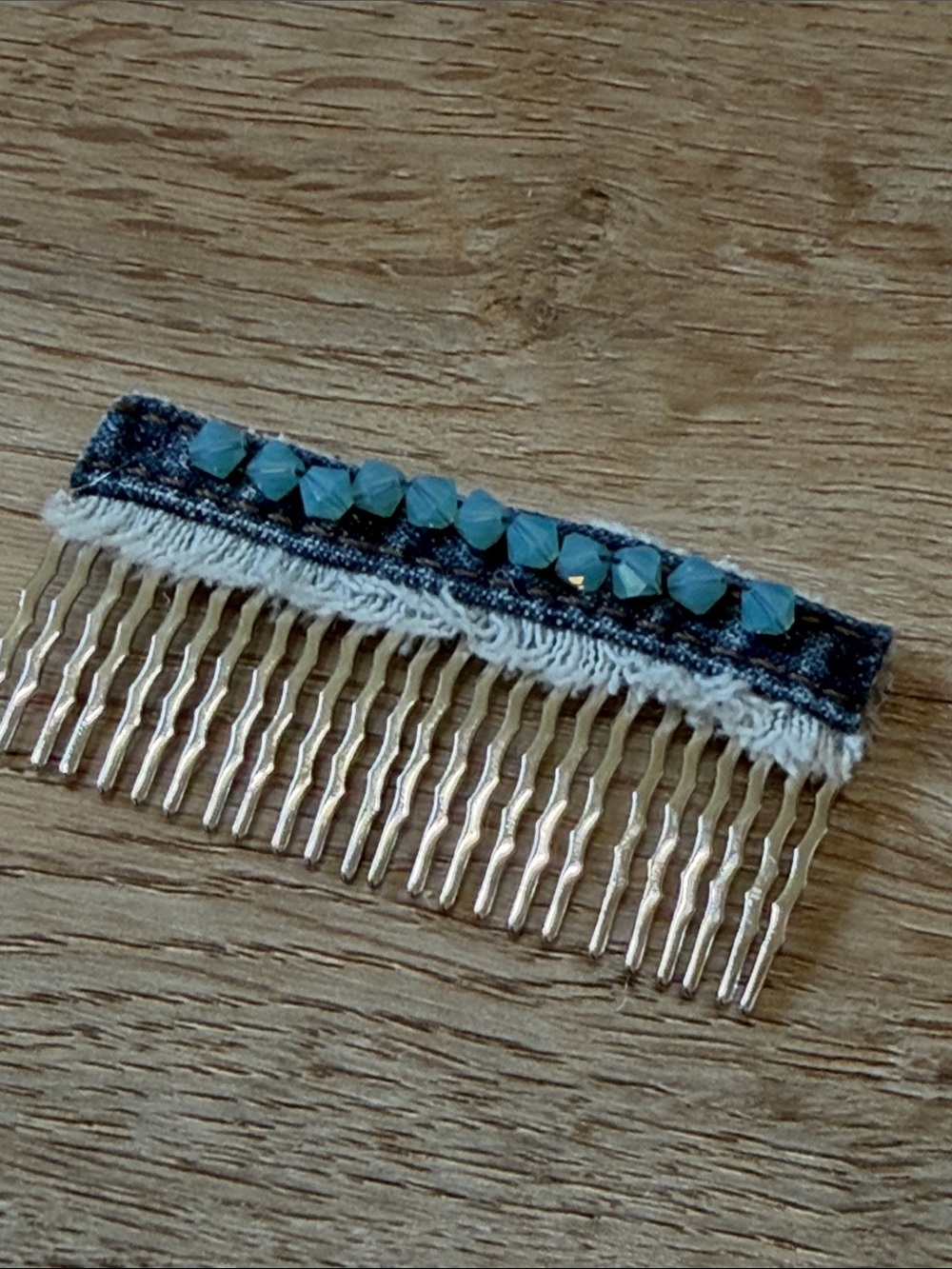 Teal Beaded Hair Comb - Decorative Women’s Hair Accessory